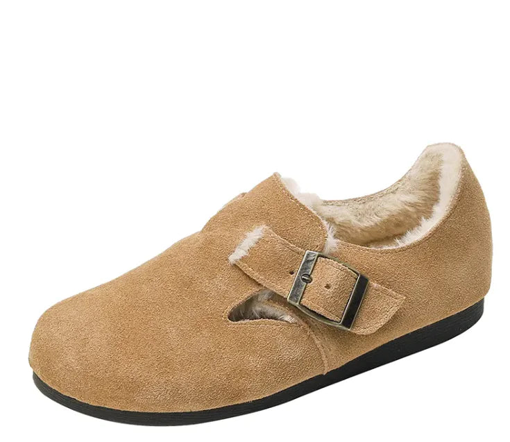 Chic Plush Leather Winter Shoes - # GIAA73610001