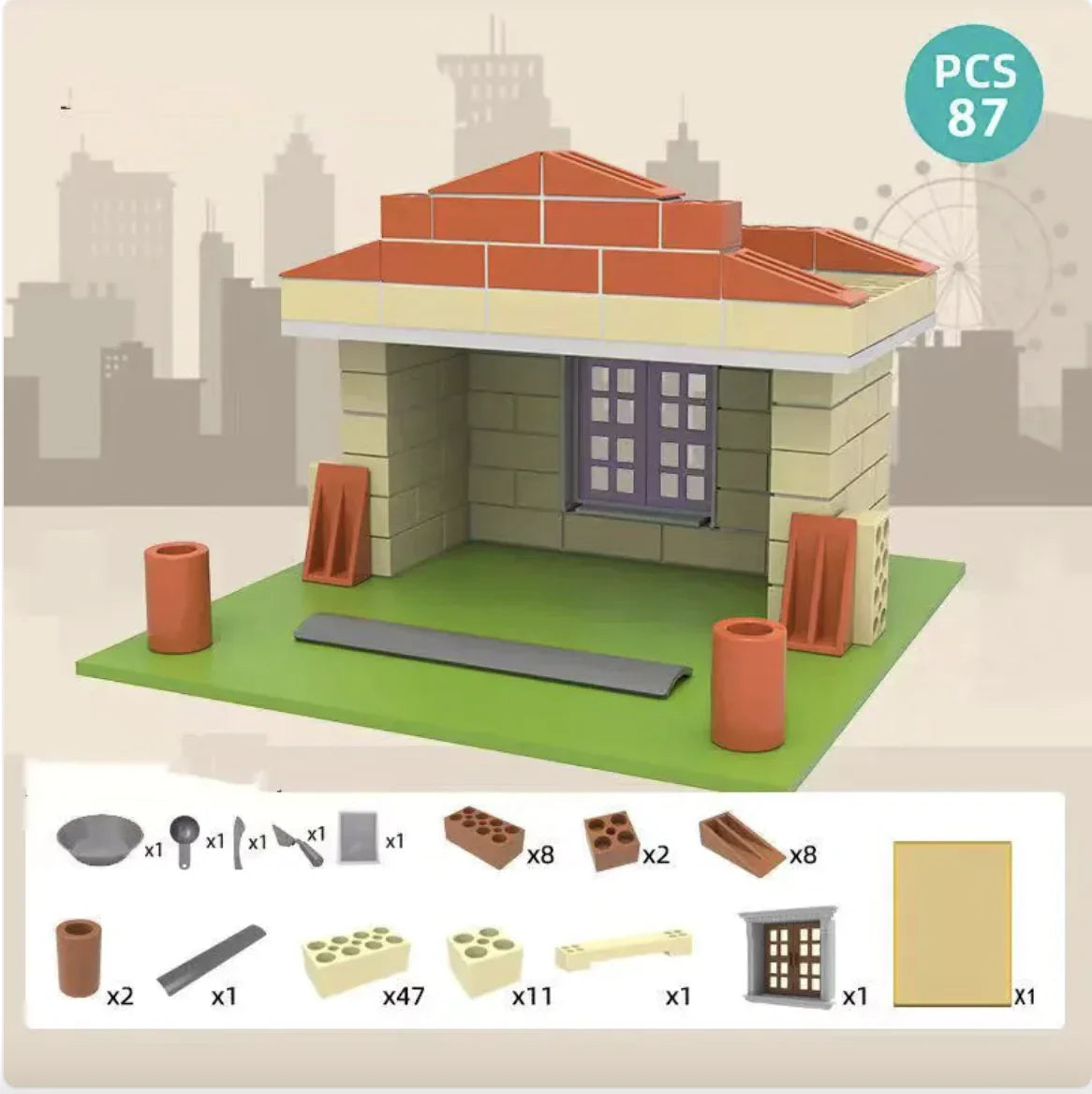 Children Build A House Bricks Assembled Toys - # BOT&G512510001