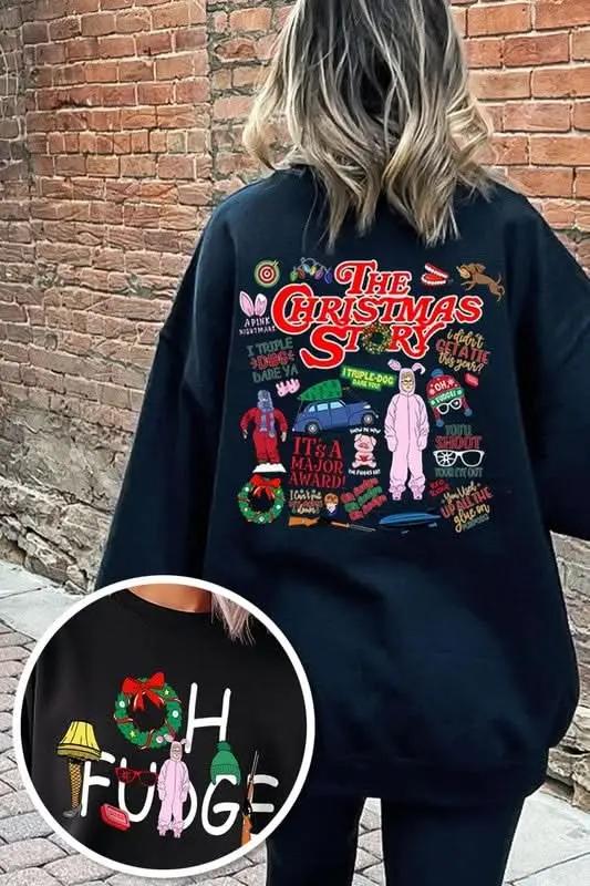 Jackets Color Bear Fleece Sweatshirt Christmas Movie Graphic Unisex Cozy Pullover
