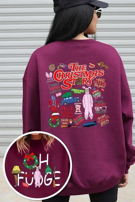 Jackets Color Bear Fleece Sweatshirt Christmas Movie Graphic Unisex Cozy Pullover