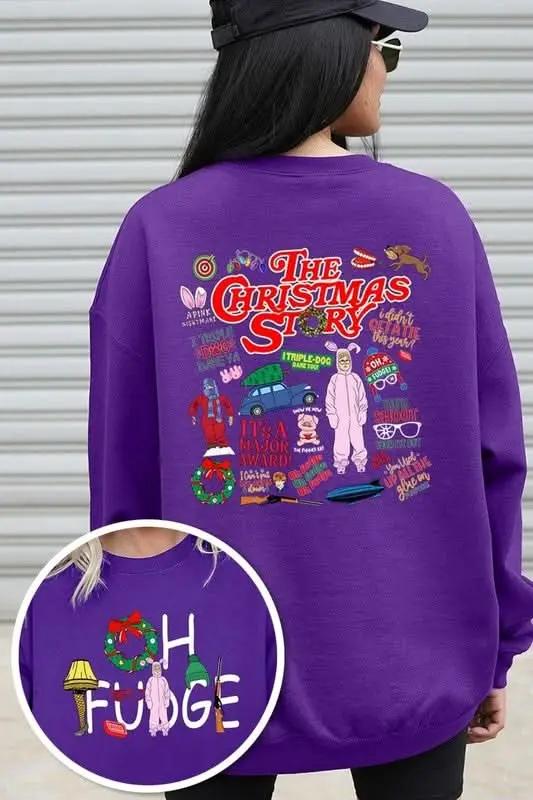 Jackets Color Bear Fleece Sweatshirt Christmas Movie Graphic Unisex Cozy Pullover