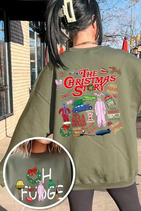 Jackets Color Bear Fleece Sweatshirt Christmas Movie Graphic Unisex Cozy Pullover