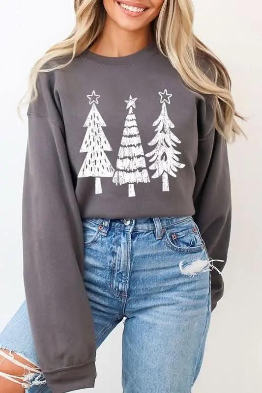 Jackets Color Bear Christmas Tree Graphic Unisex Fleece Sweatshirt Warm & Cozy