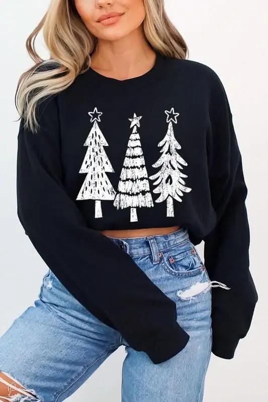 Jackets Color Bear Christmas Tree Graphic Unisex Fleece Sweatshirt Warm & Cozy