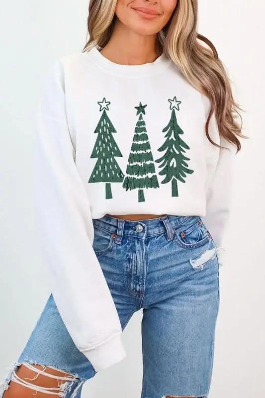 Jackets Color Bear Christmas Tree Graphic Unisex Fleece Sweatshirt Warm & Cozy