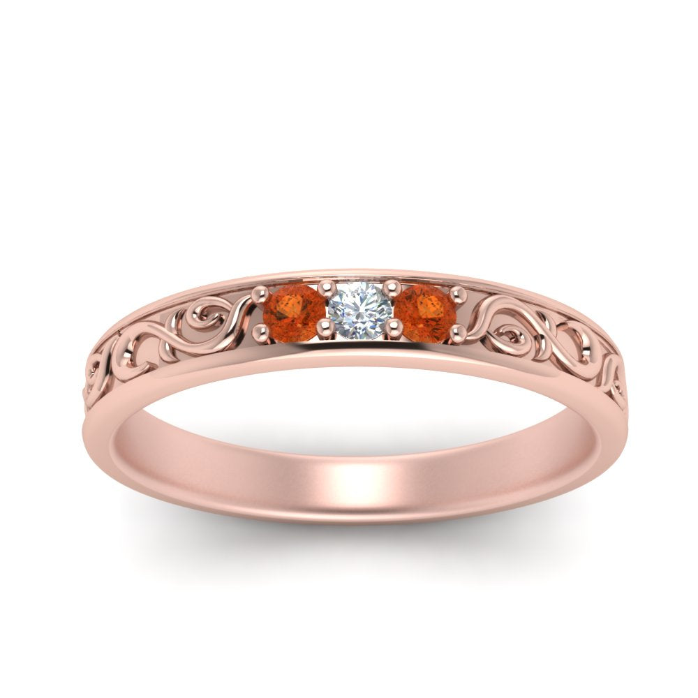 Classic Mens 3 Stone Wedding Band