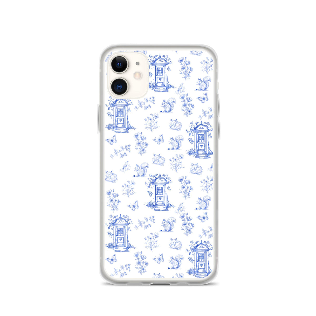 Vintage Blue Toile Door to Nature Clear Case for iPhone®
