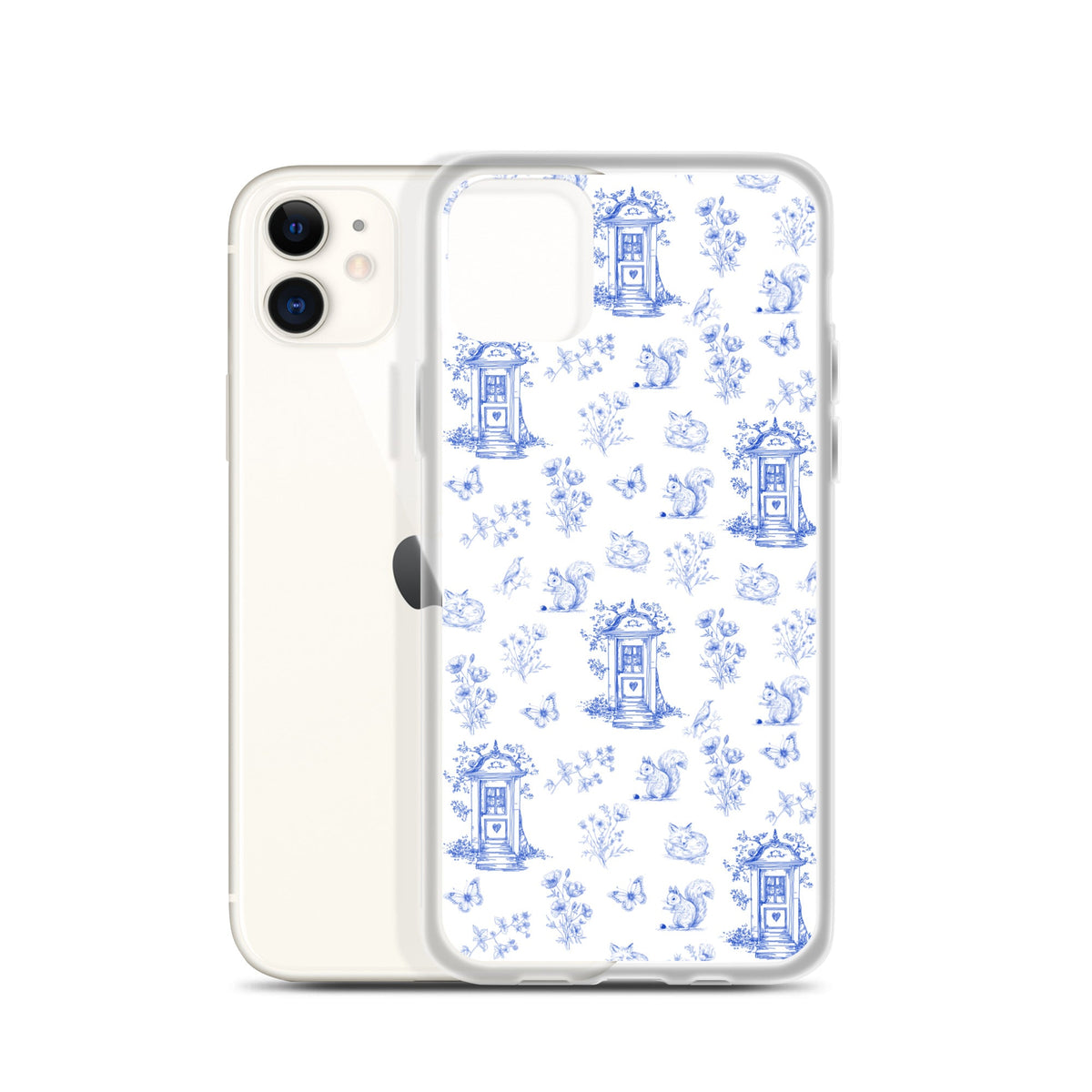 Vintage Blue Toile Door to Nature Clear Case for iPhone®