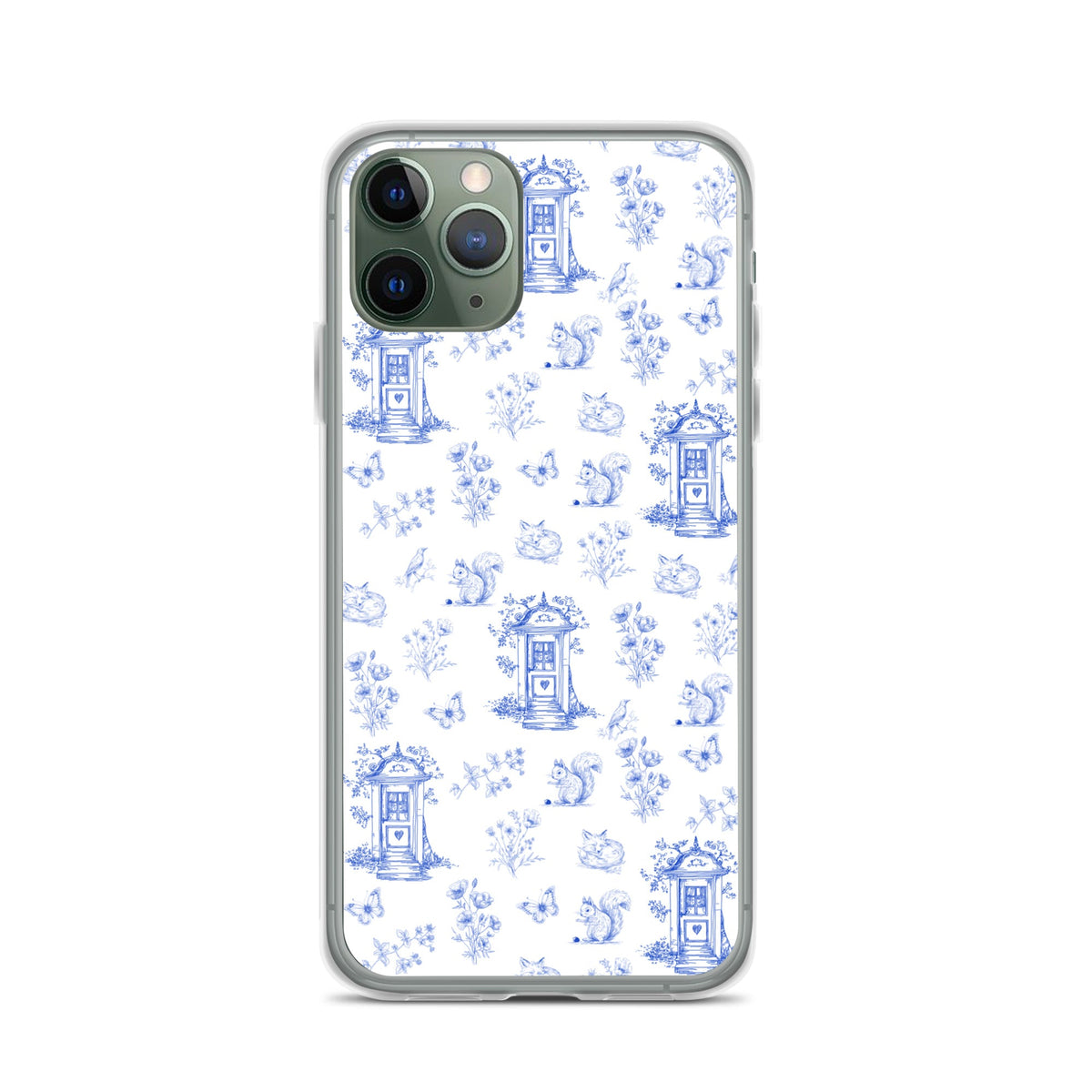 Vintage Blue Toile Door to Nature Clear Case for iPhone®