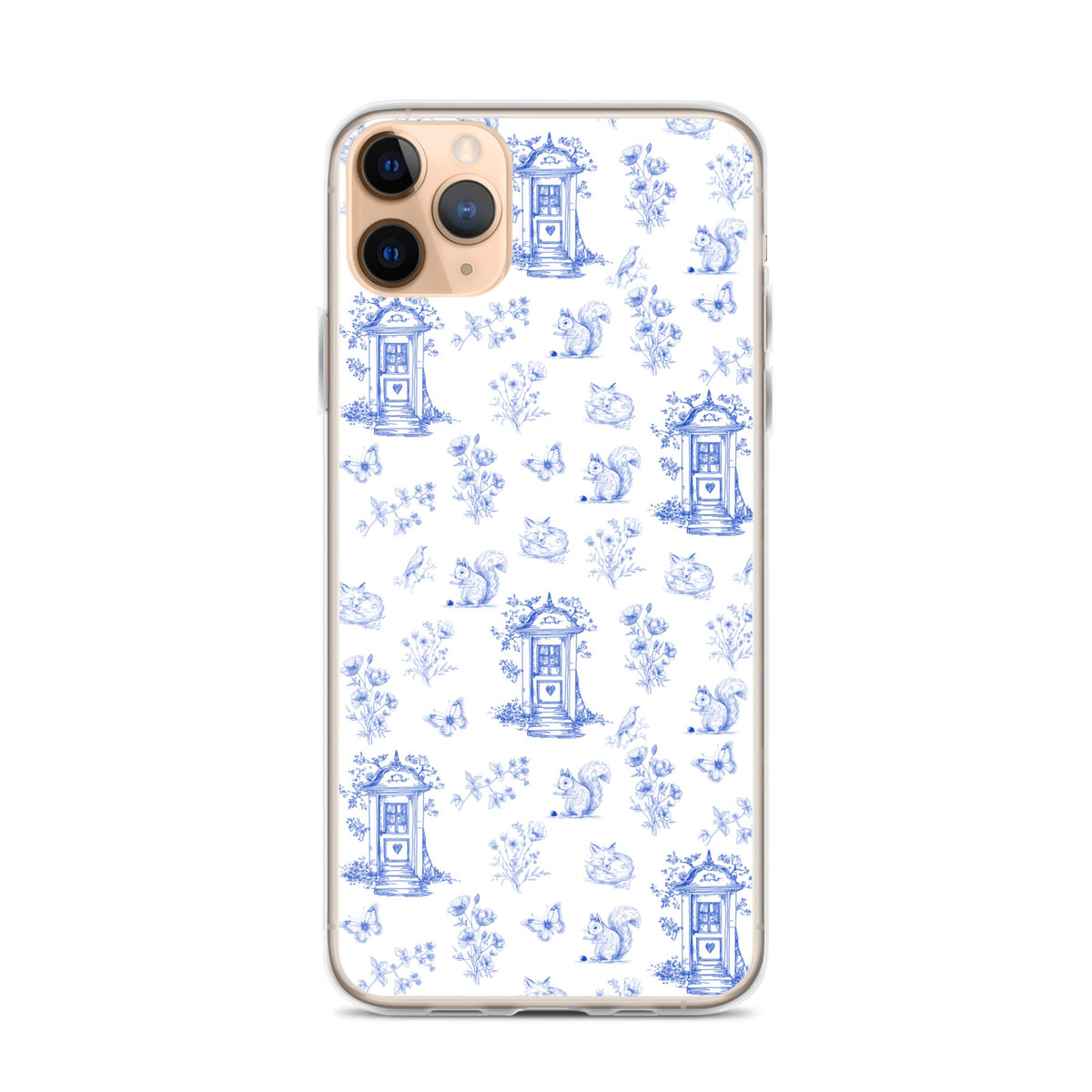 Vintage Blue Toile Door to Nature Clear Case for iPhone®