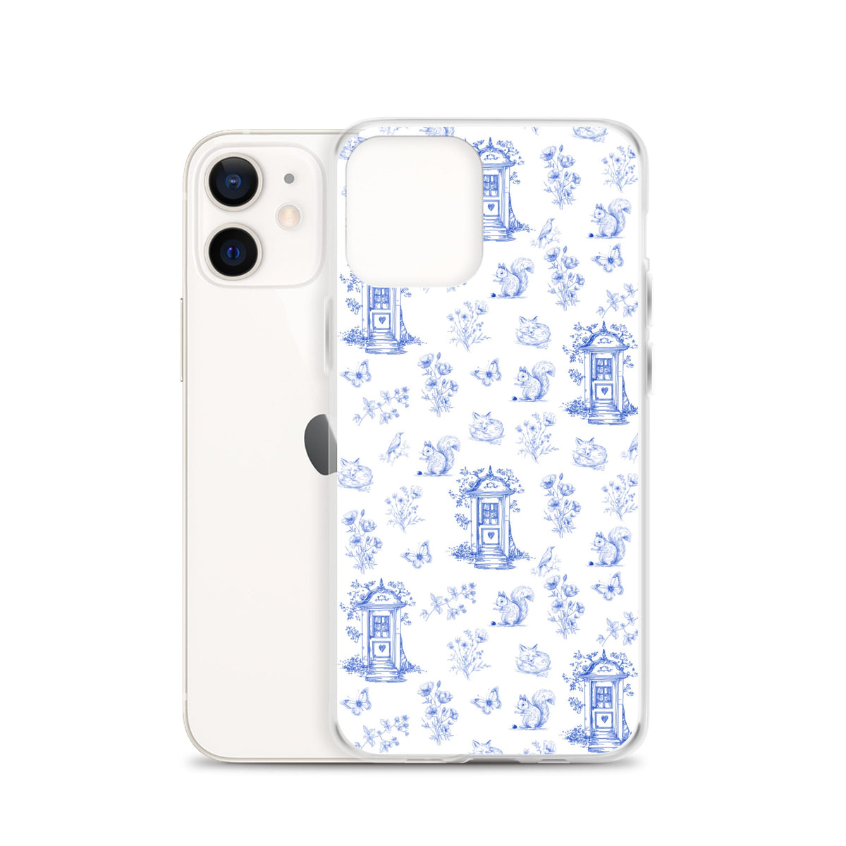 Vintage Blue Toile Door to Nature Clear Case for iPhone®