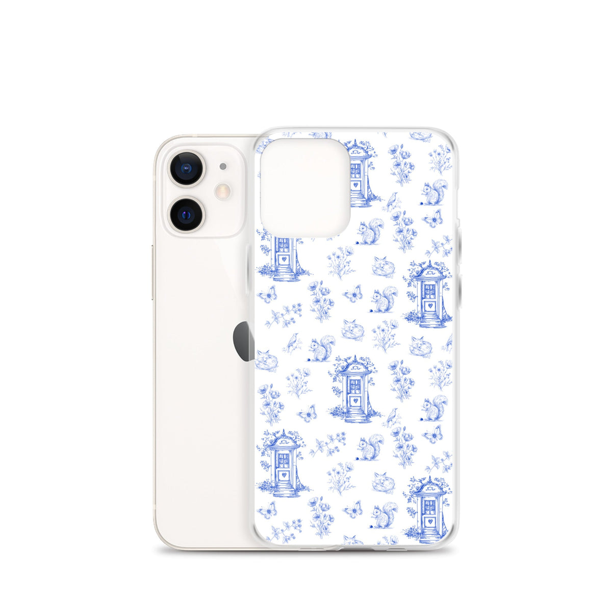 Vintage Blue Toile Door to Nature Clear Case for iPhone®