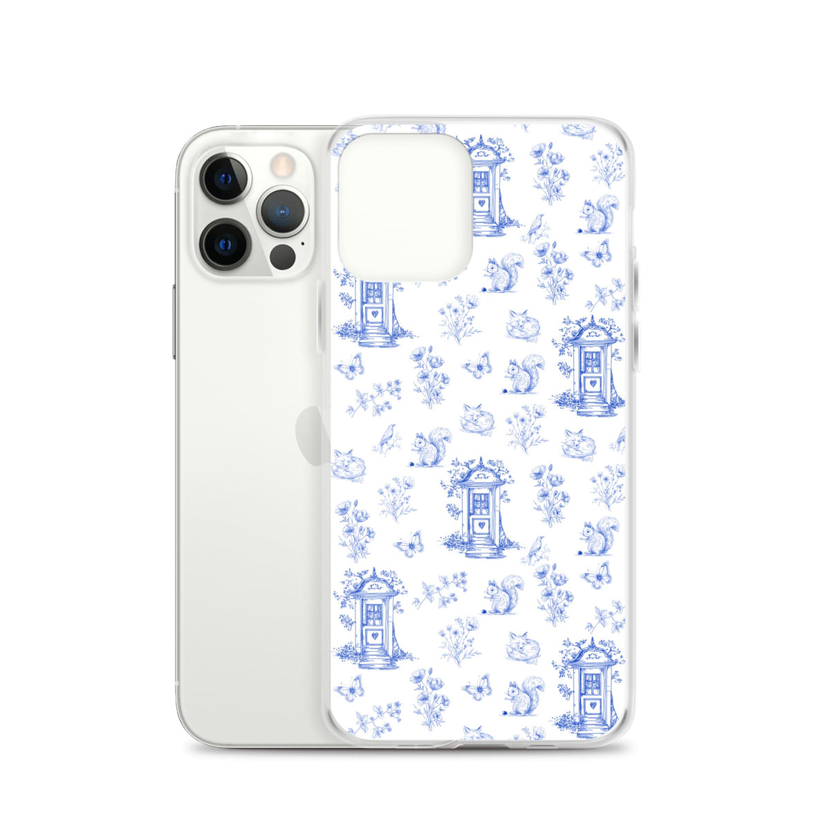 Vintage Blue Toile Door to Nature Clear Case for iPhone®