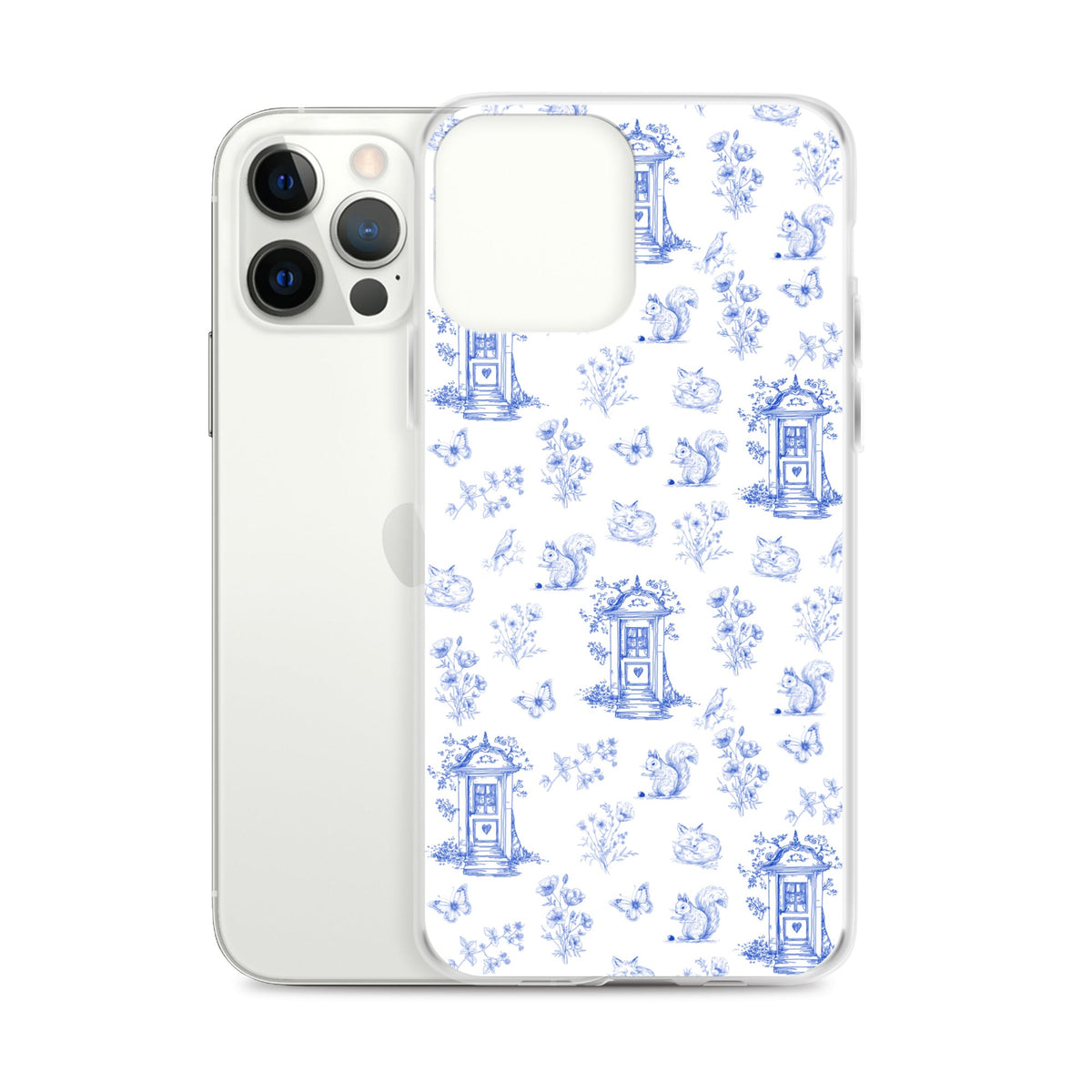 Vintage Blue Toile Door to Nature Clear Case for iPhone®
