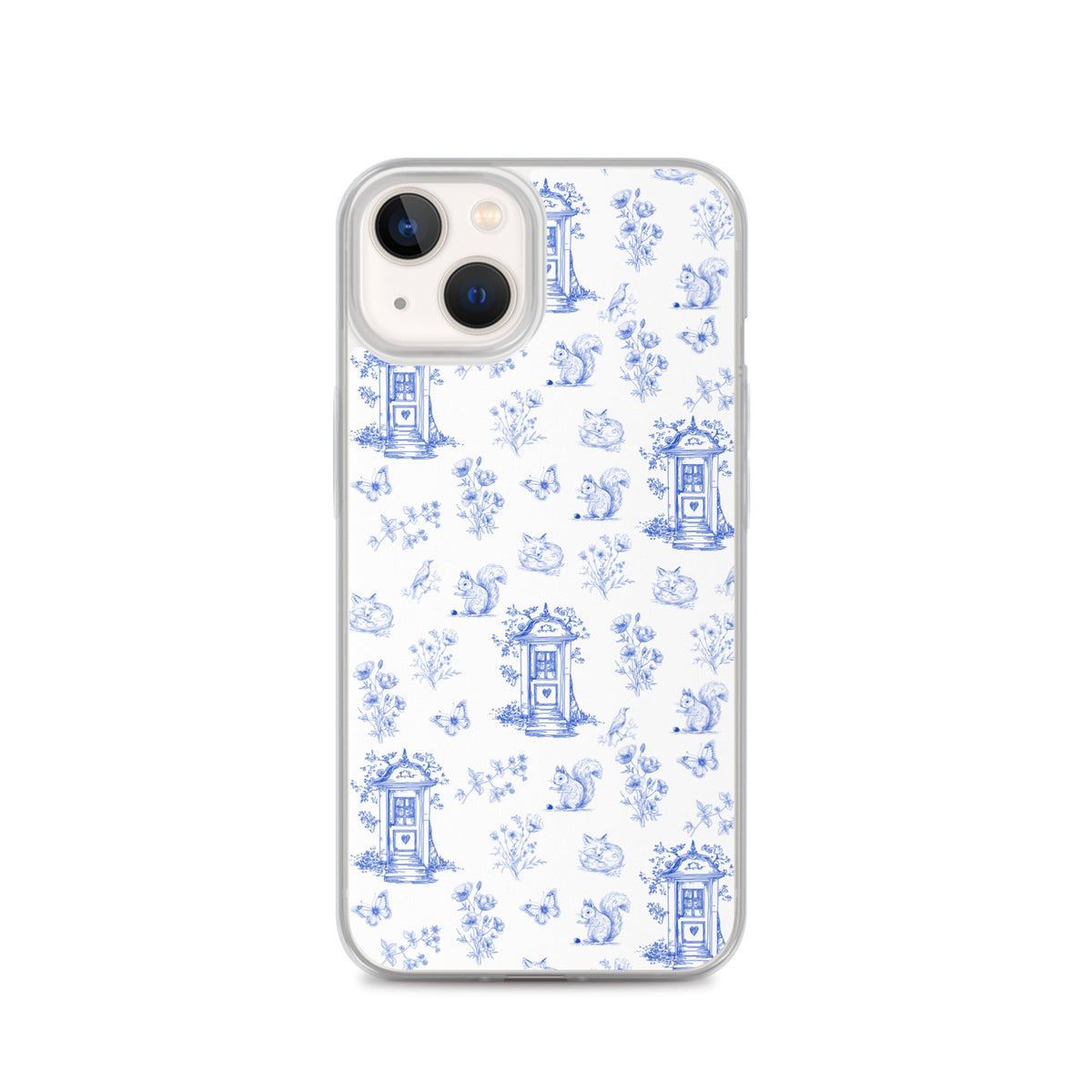 Vintage Blue Toile Door to Nature Clear Case for iPhone®