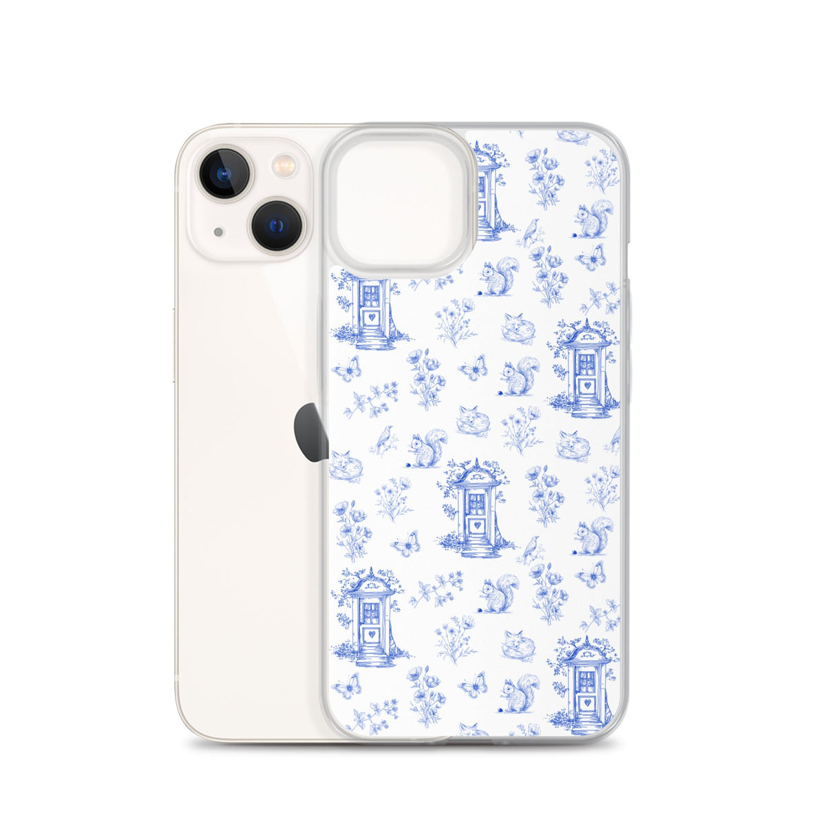 Vintage Blue Toile Door to Nature Clear Case for iPhone®