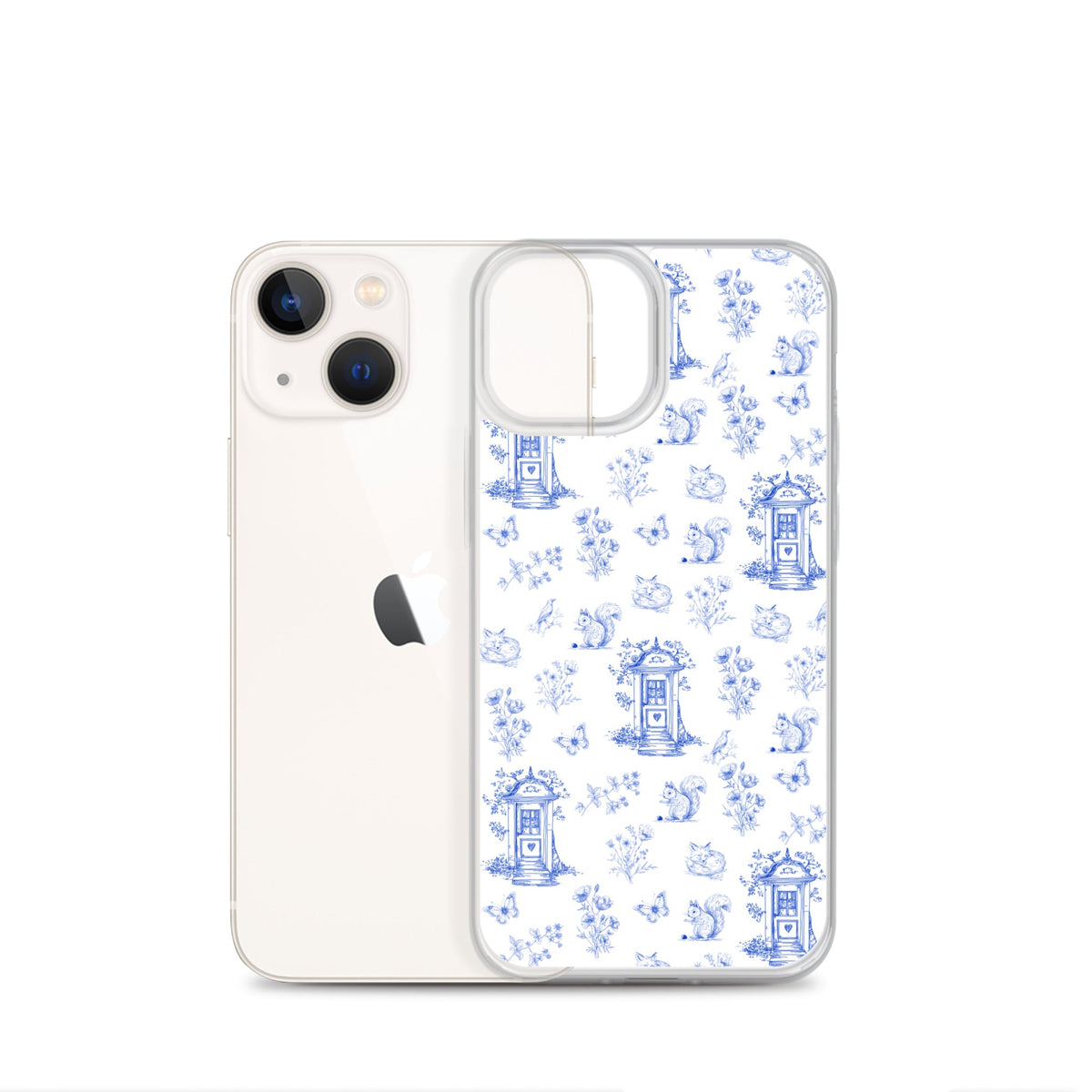 Vintage Blue Toile Door to Nature Clear Case for iPhone®