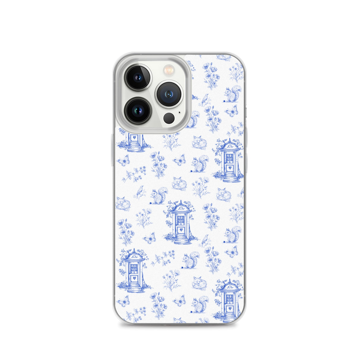 Vintage Blue Toile Door to Nature Clear Case for iPhone®