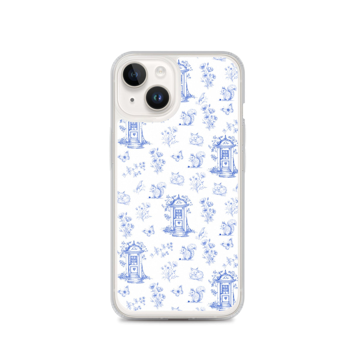 Vintage Blue Toile Door to Nature Clear Case for iPhone®