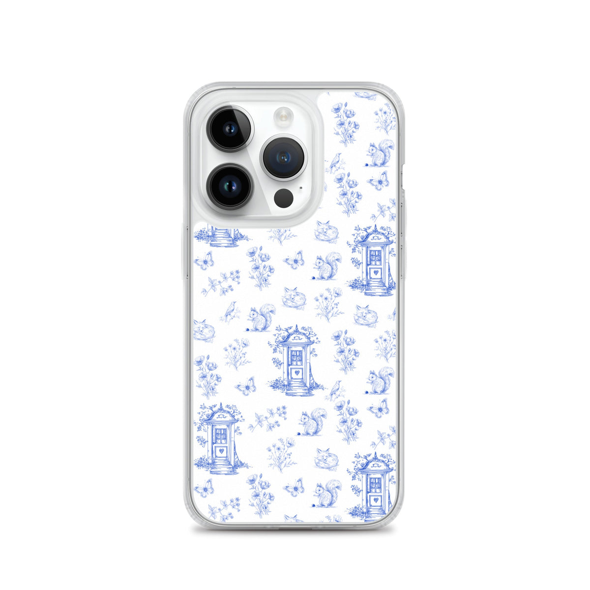 Vintage Blue Toile Door to Nature Clear Case for iPhone®