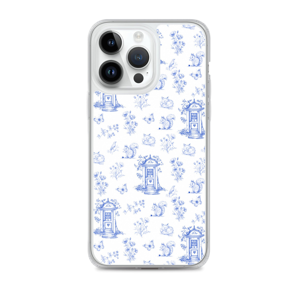 Vintage Blue Toile Door to Nature Clear Case for iPhone®
