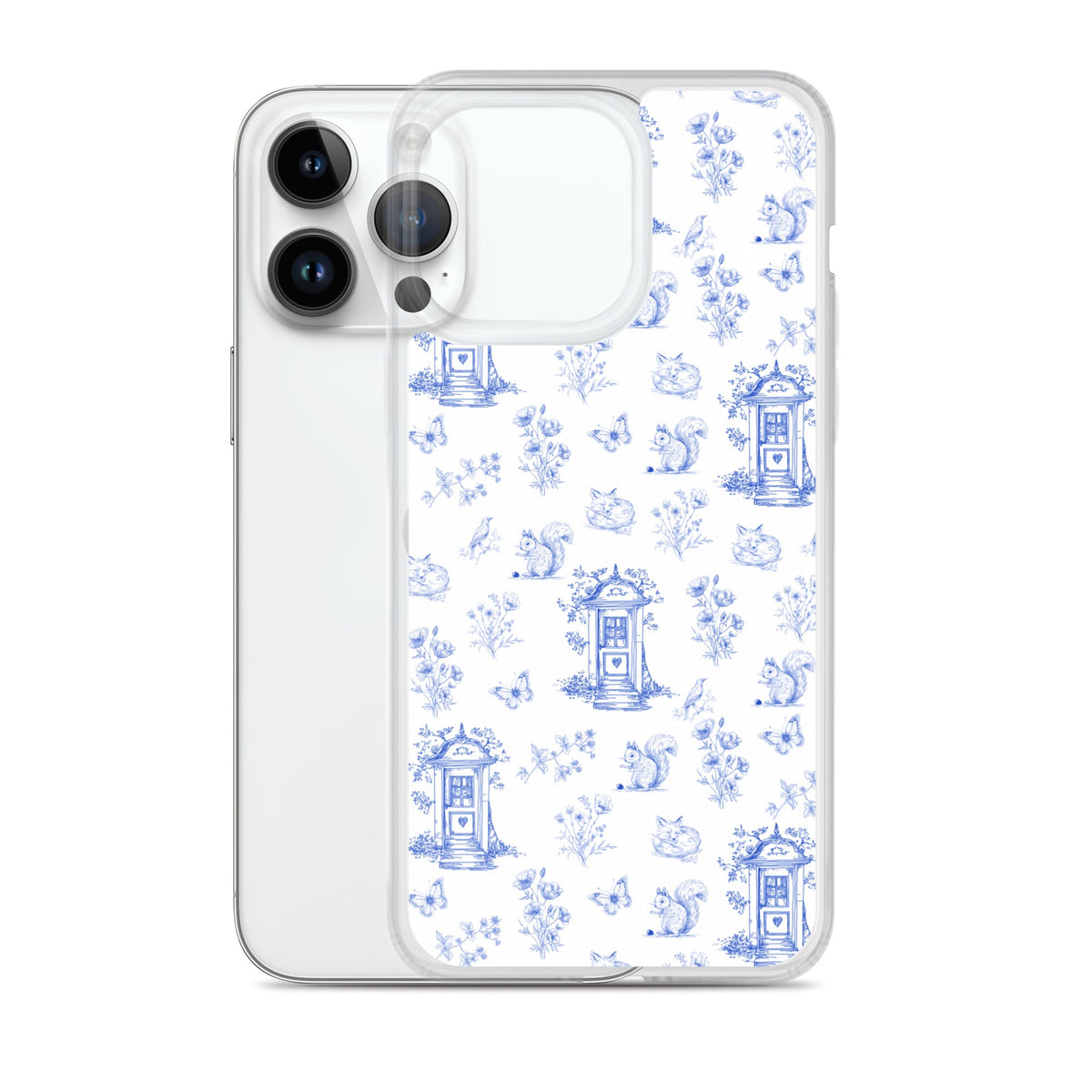 Vintage Blue Toile Door to Nature Clear Case for iPhone®