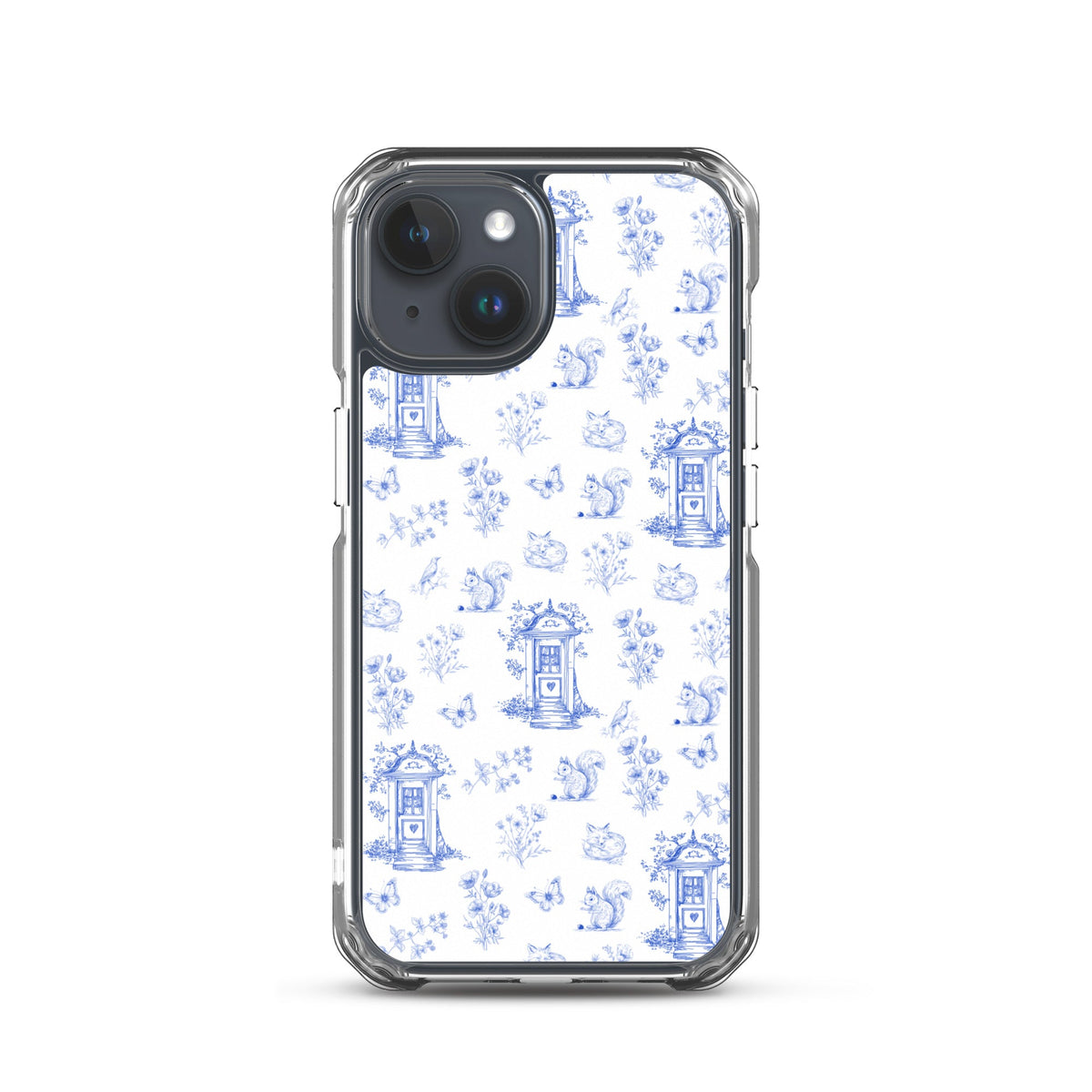 Vintage Blue Toile Door to Nature Clear Case for iPhone®