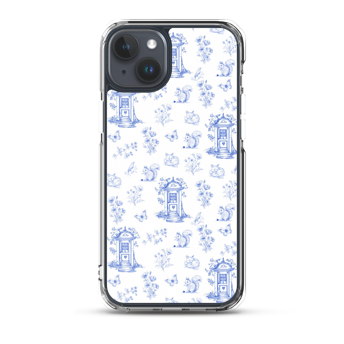 Vintage Blue Toile Door to Nature Clear Case for iPhone®