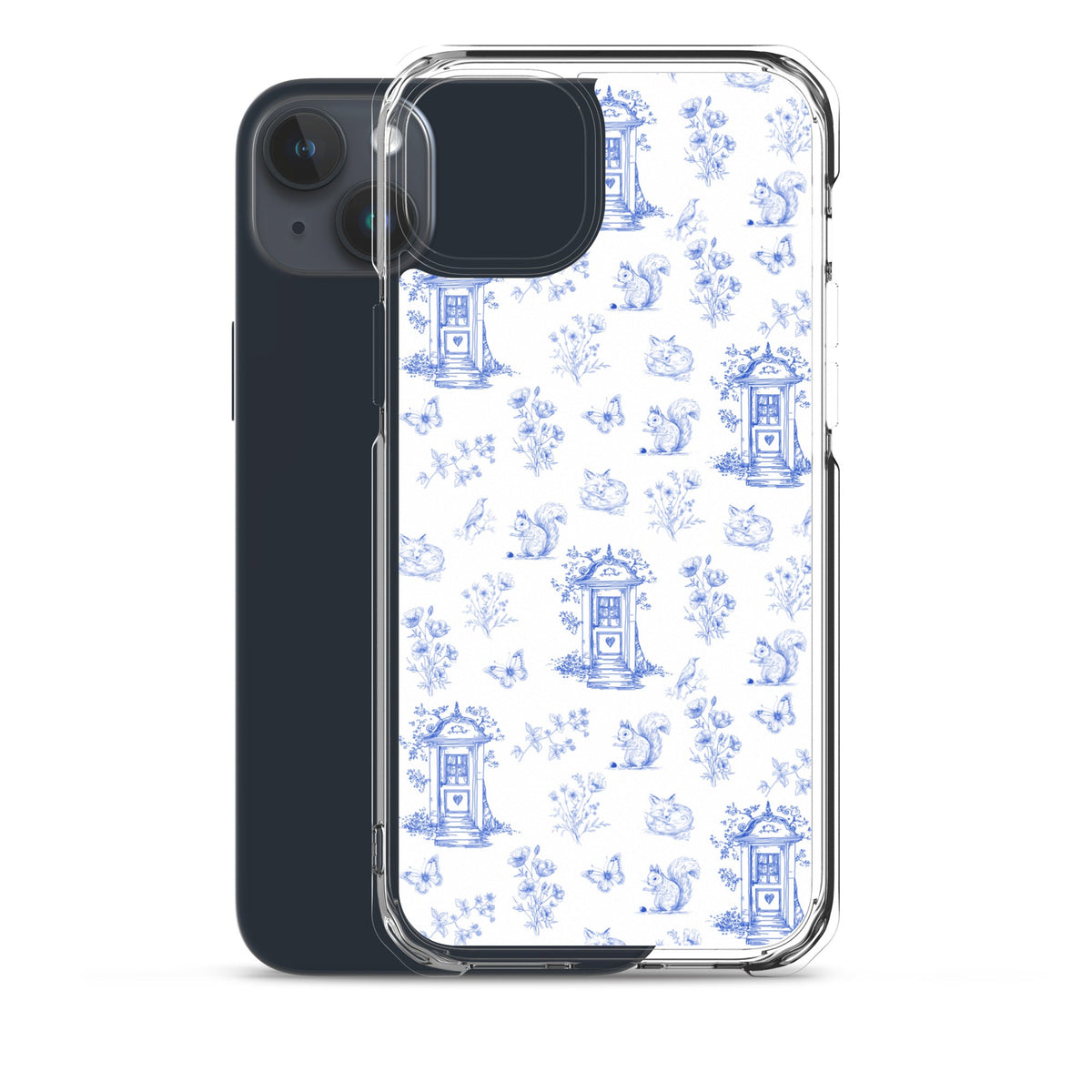 Vintage Blue Toile Door to Nature Clear Case for iPhone®