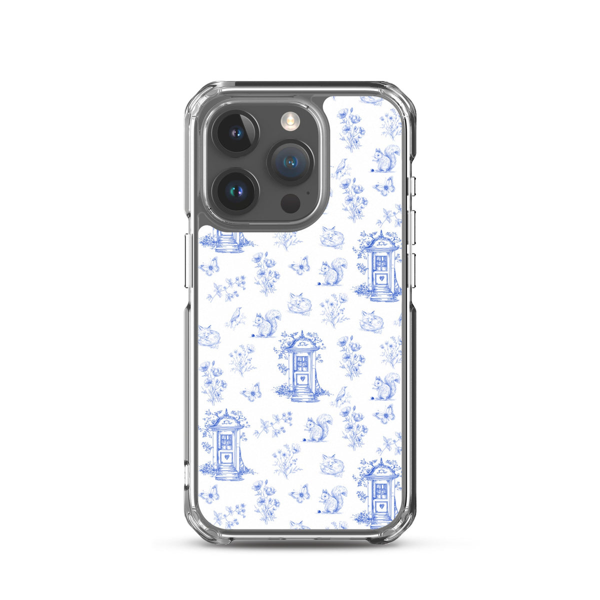 Vintage Blue Toile Door to Nature Clear Case for iPhone®