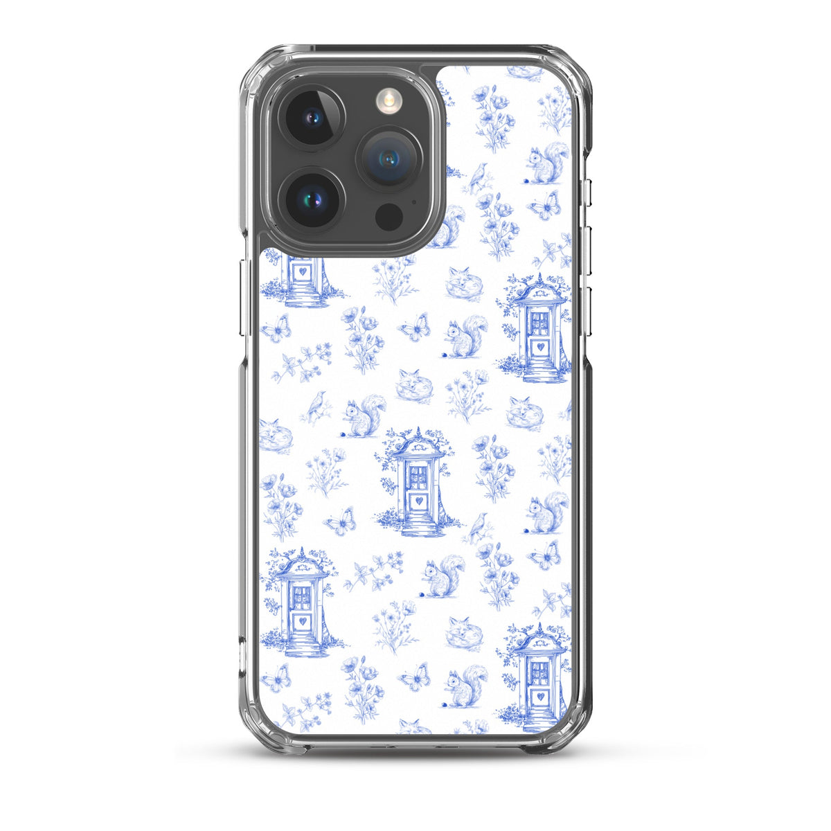 Vintage Blue Toile Door to Nature Clear Case for iPhone®
