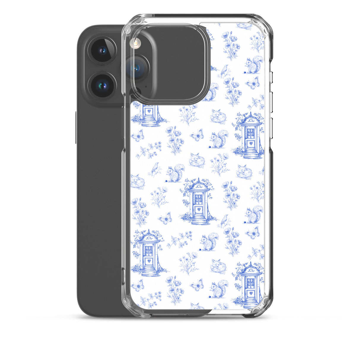 Vintage Blue Toile Door to Nature Clear Case for iPhone®
