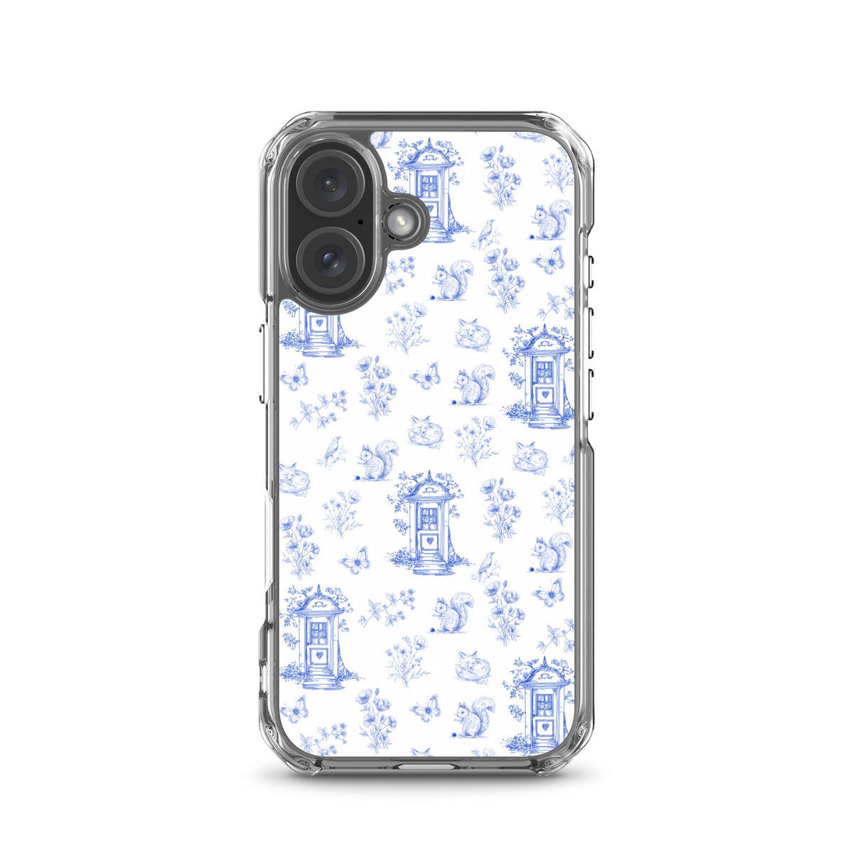 Vintage Blue Toile Door to Nature Clear Case for iPhone®