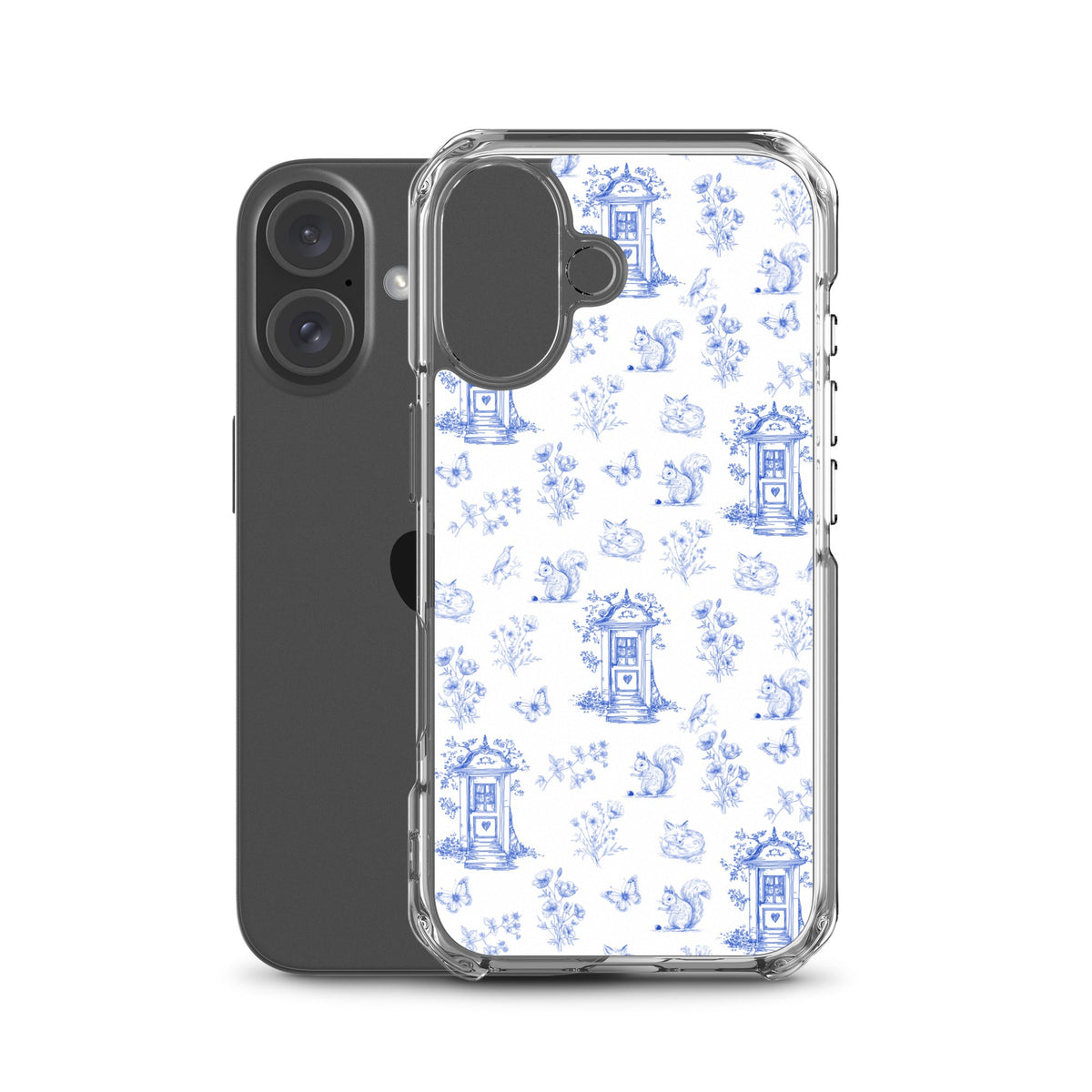 Vintage Blue Toile Door to Nature Clear Case for iPhone®