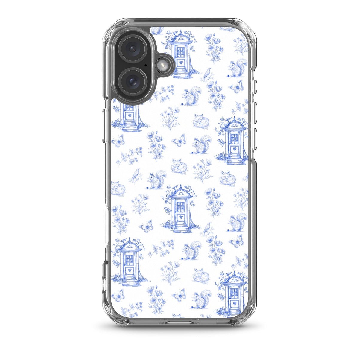 Vintage Blue Toile Door to Nature Clear Case for iPhone®