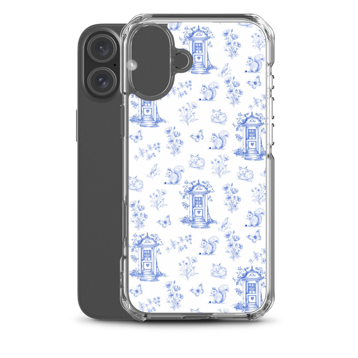 Vintage Blue Toile Door to Nature Clear Case for iPhone®