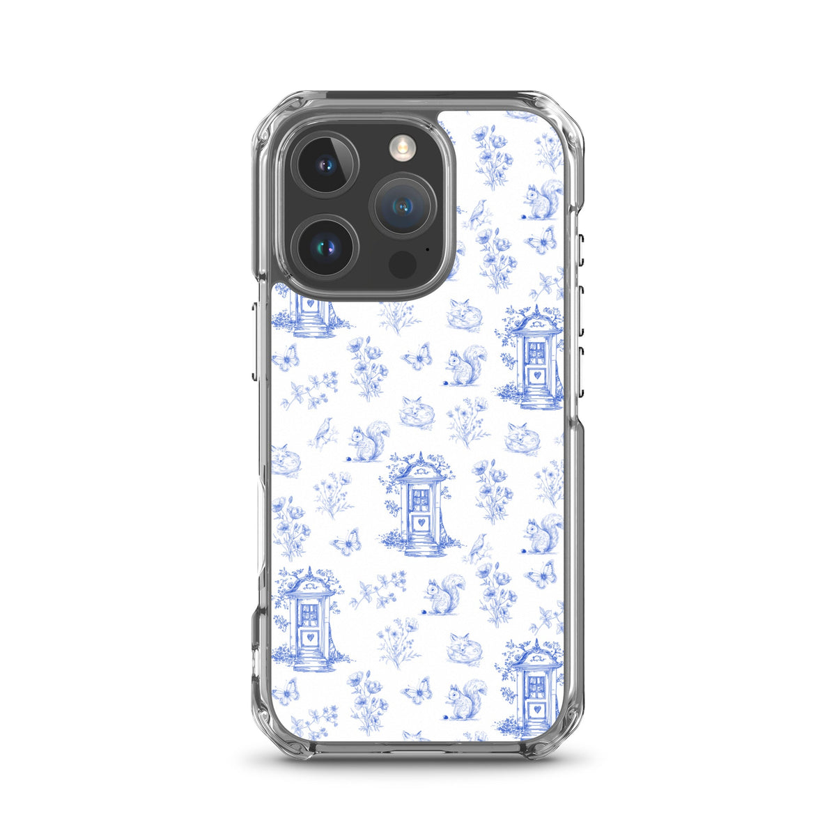 Vintage Blue Toile Door to Nature Clear Case for iPhone®