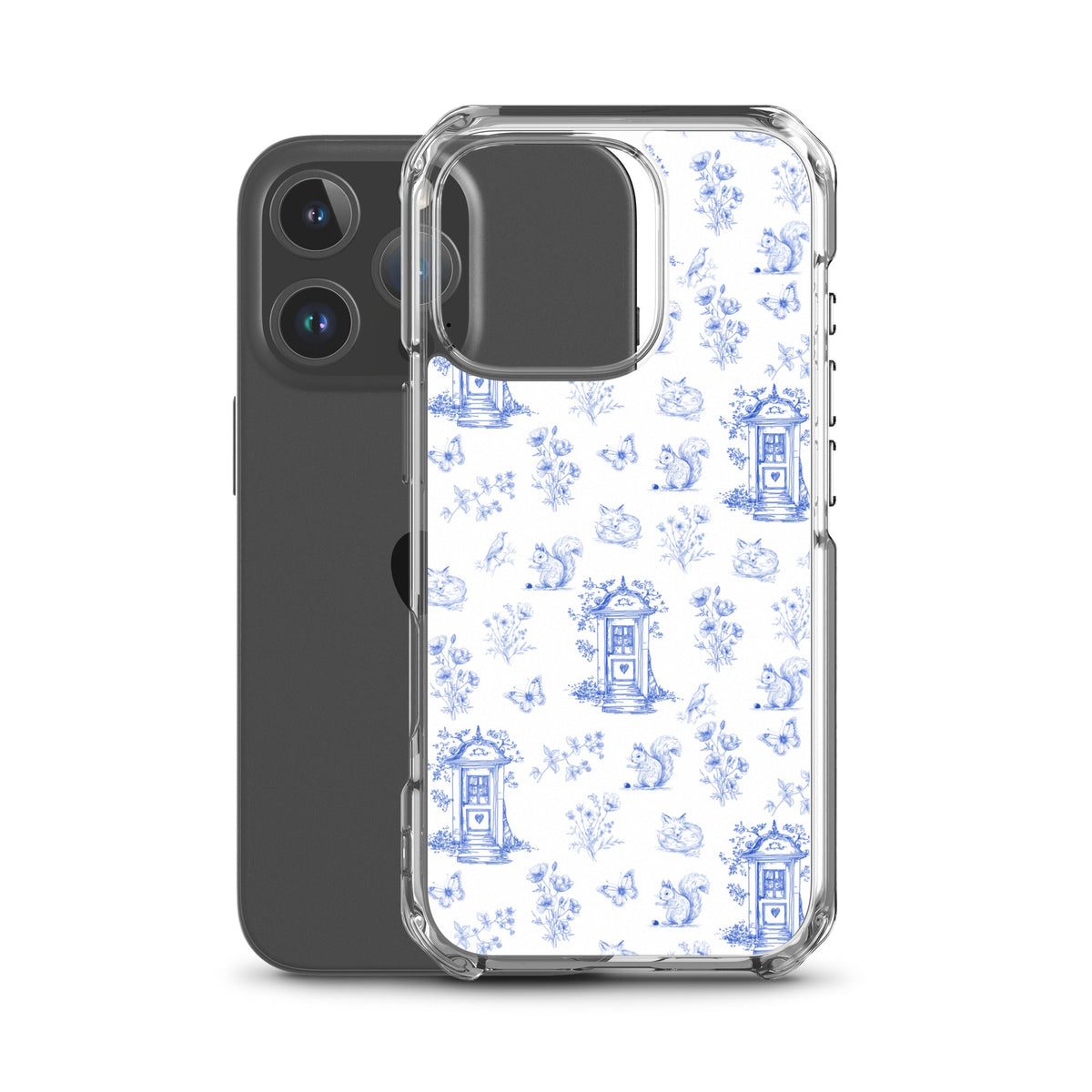 Vintage Blue Toile Door to Nature Clear Case for iPhone®