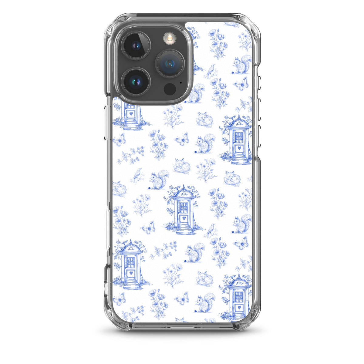 Vintage Blue Toile Door to Nature Clear Case for iPhone®