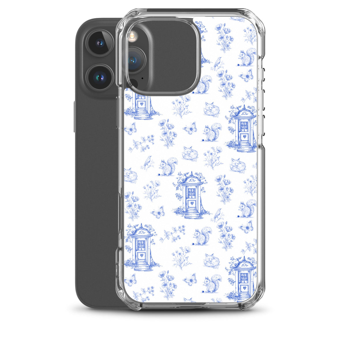 Vintage Blue Toile Door to Nature Clear Case for iPhone®