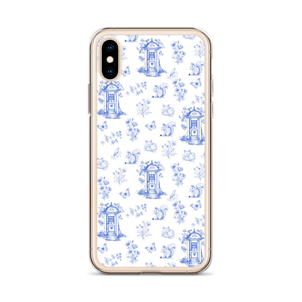 Vintage Blue Toile Door to Nature Clear Case for iPhone®