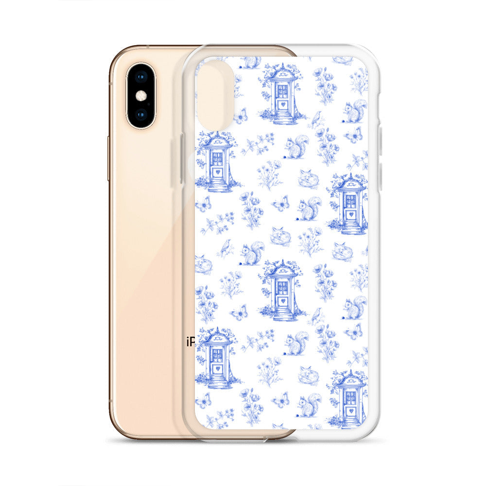 Vintage Blue Toile Door to Nature Clear Case for iPhone®