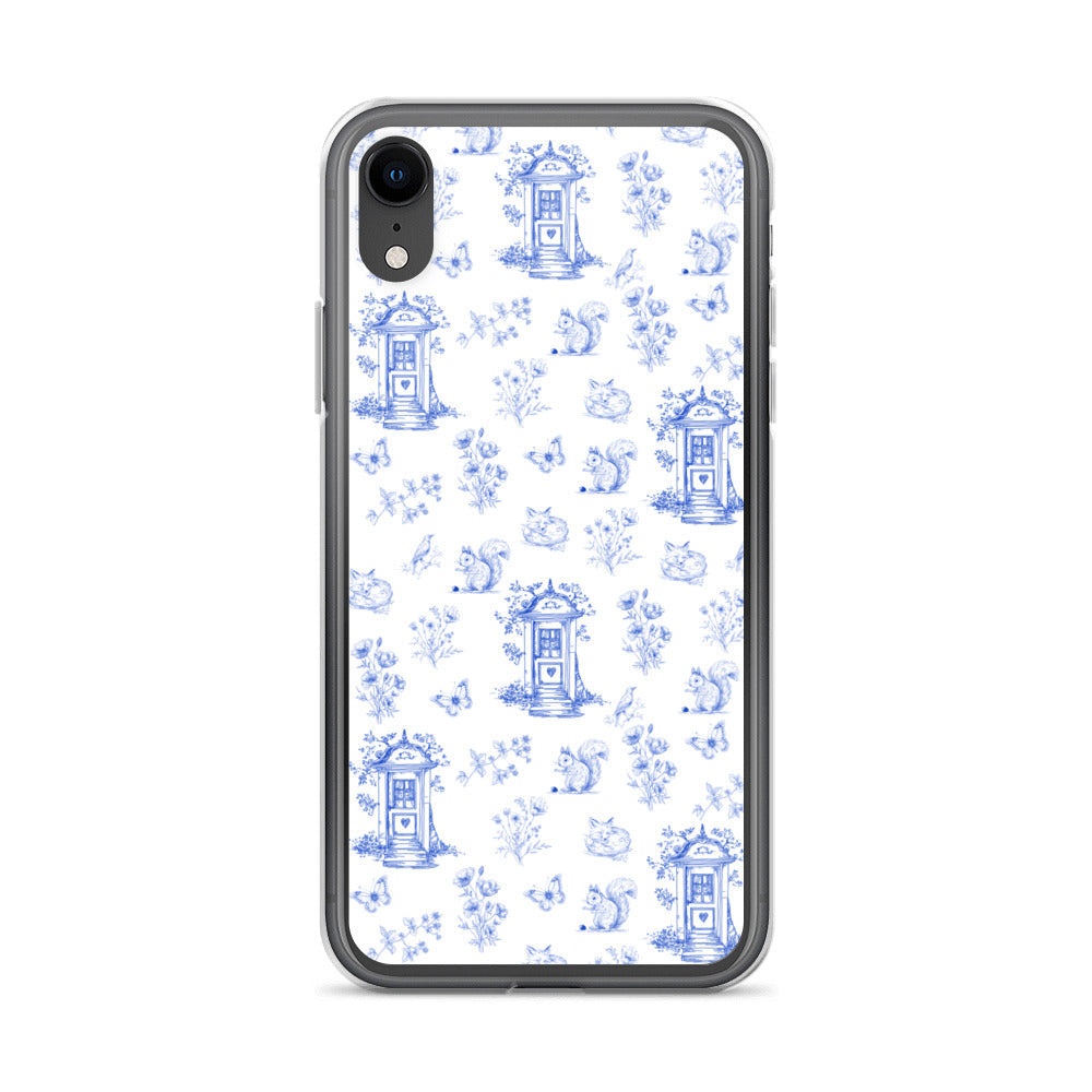 Vintage Blue Toile Door to Nature Clear Case for iPhone®