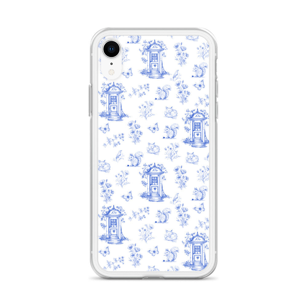 Vintage Blue Toile Door to Nature Clear Case for iPhone®
