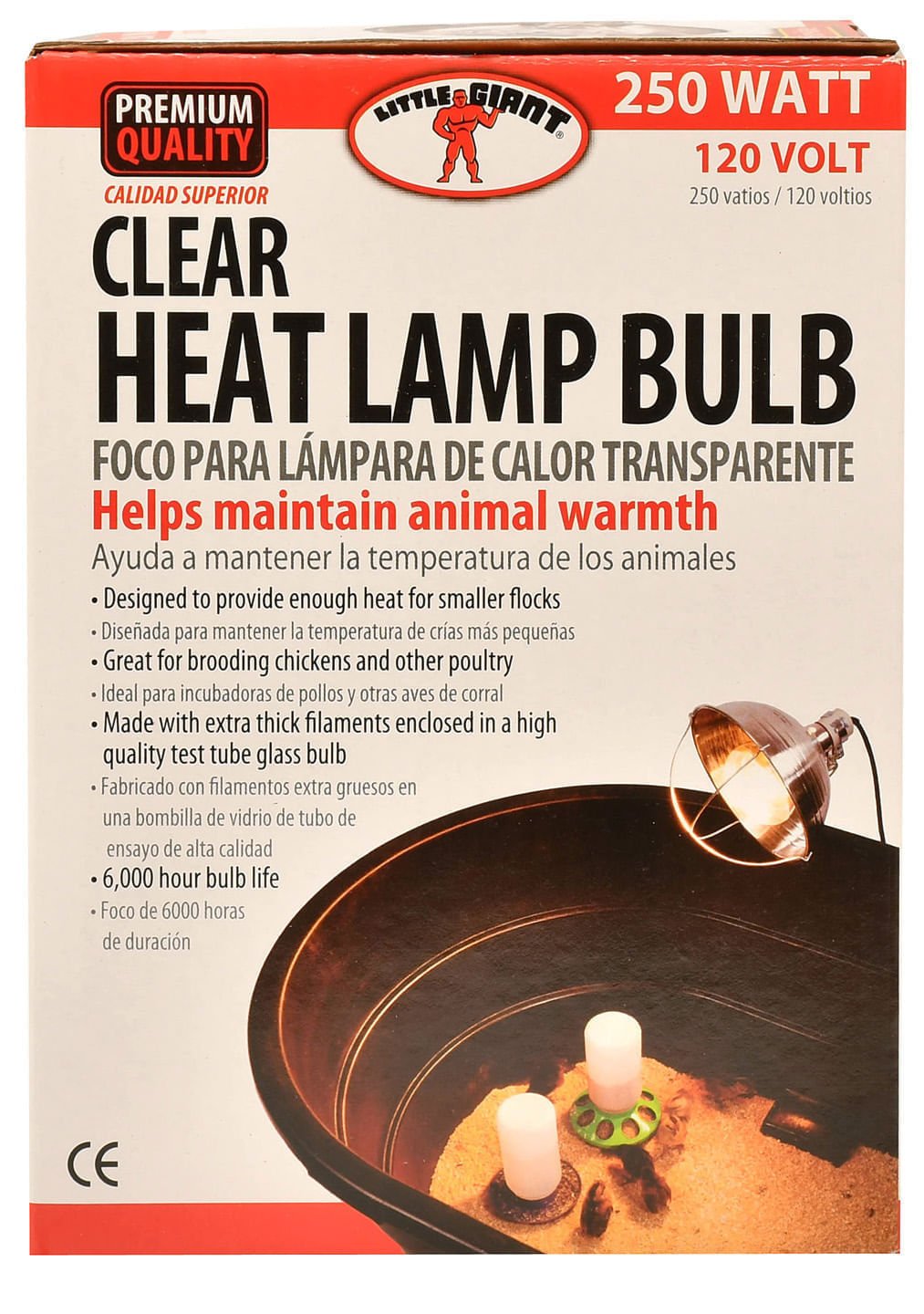 Lámpara de calor de pinza para criadora de pollitos y aves de corral - Compatible con bombillas de calor rojas y transparentes de 250 W