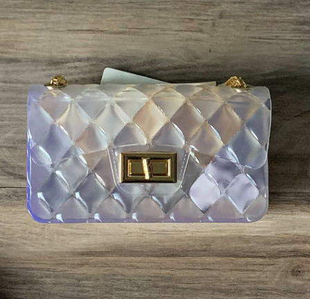 Mini bolso con solapa guateado de gelatina