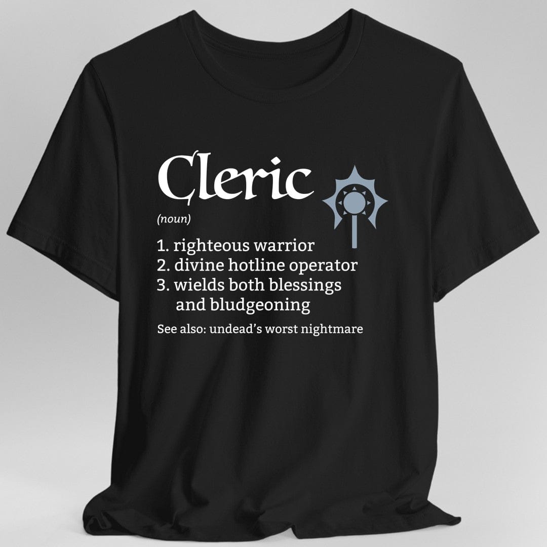 Camiseta D&D con la definición de la clase Clérigo