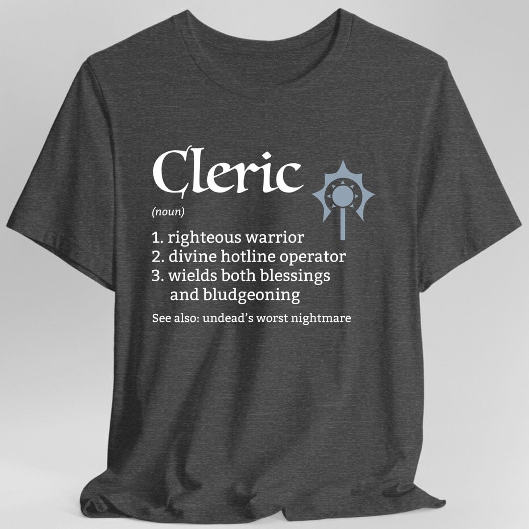 Camiseta D&D con la definición de la clase Clérigo