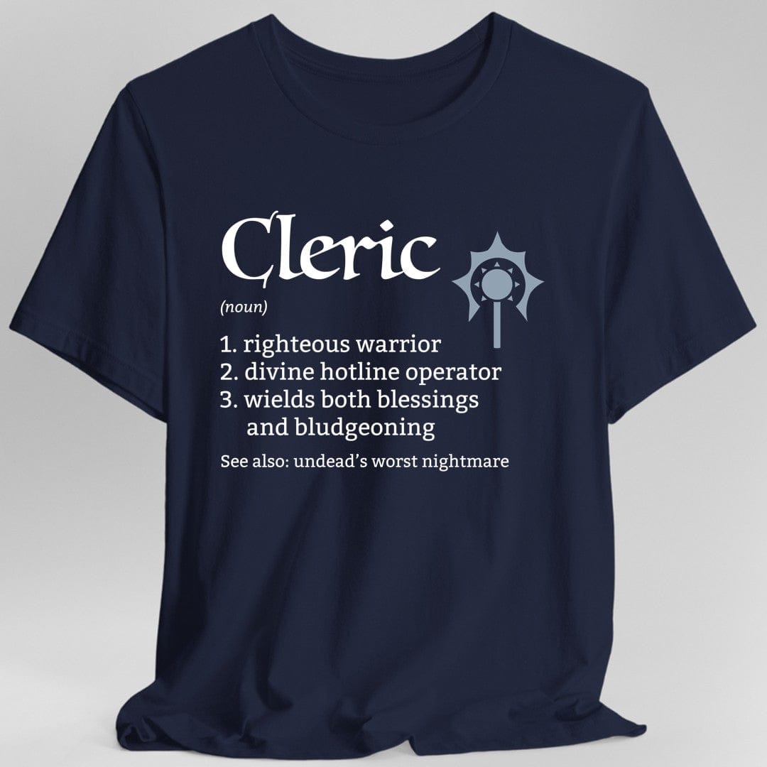 Camiseta D&D con la definición de la clase Clérigo