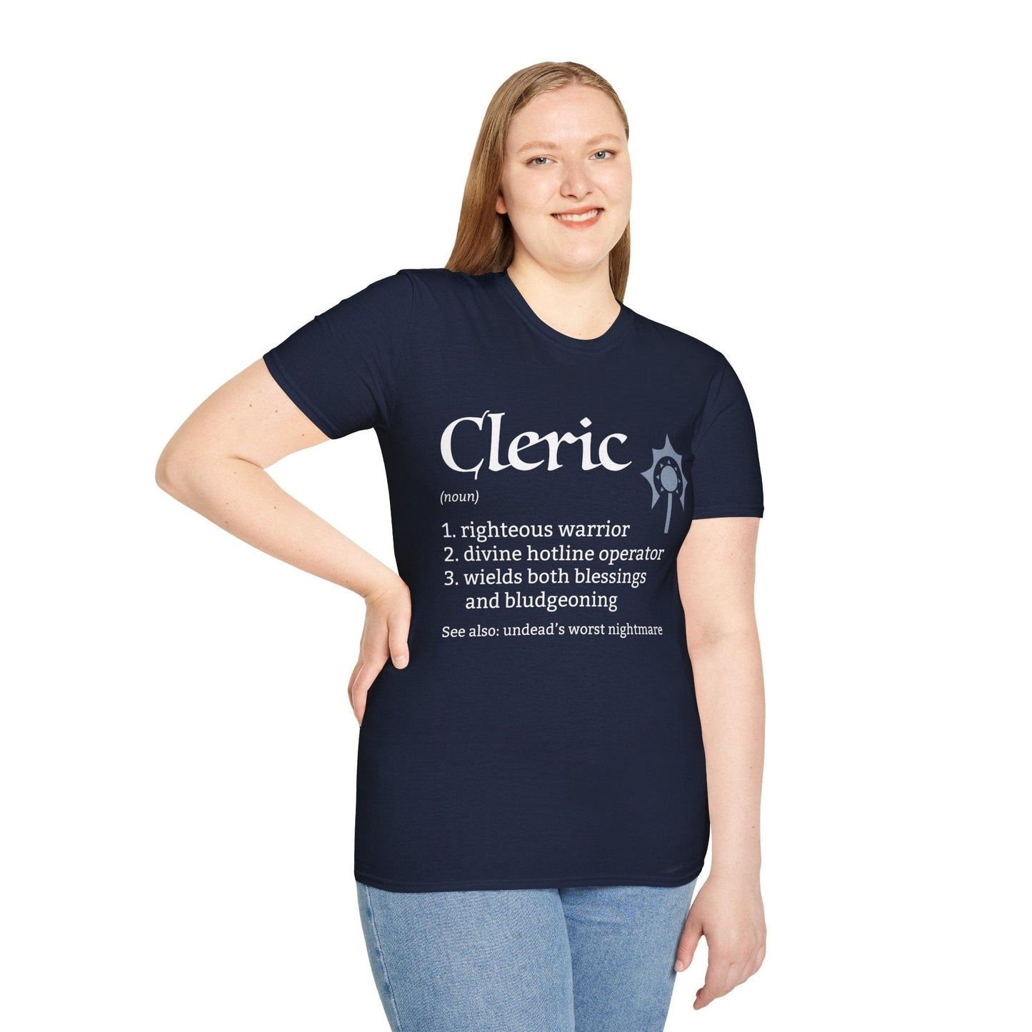 Camiseta D&D con la definición de la clase Clérigo